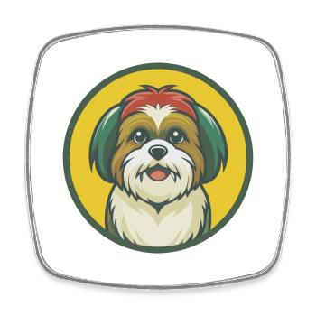 Shih Tzu Dog Cute Kawaii Cartoon Clipart Animal - Square fridge magnet - white - Front