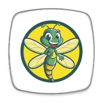 Libelle Niedliche Kawaii Cartoon Clipart Haustier Tier - Viereckiger Kühlschrankmagnet - Weiß - Vorne