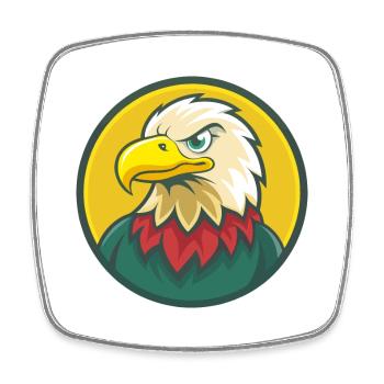 Adler Niedlich Kawaii Cartoon Clipart Haustier Tier - Viereckiger Kühlschrankmagnet - Weiß - Vorne