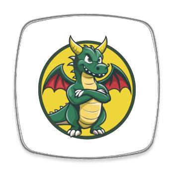 Drache Niedlich Kawaii Cartoon Clipart Haustier Tier - Viereckiger Kühlschrankmagnet - Weiß - Vorne