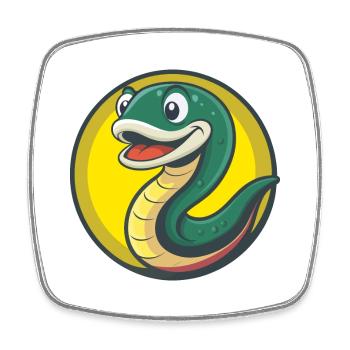 Eel Cute Kawaii Cartoon Clipart Pet Animal - Square fridge magnet - white - Front