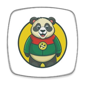 Panda Niedlich Kawaii Cartoon Clipart Haustier Tier - Viereckiger Kühlschrankmagnet - Weiß - Vorne