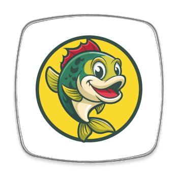 Fish Cute Kawaii Cartoon Clipart Pet Animal - Square fridge magnet - white - Front