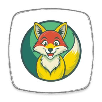 Fuchs süße Kawaii Cartoon Clipart Haustier Tier - Viereckiger Kühlschrankmagnet - Weiß - Vorne