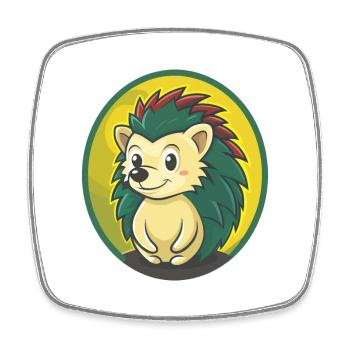 Igel Niedlich Kawaii Cartoon Clipart Haustier Tier - Viereckiger Kühlschrankmagnet - Weiß - Vorne