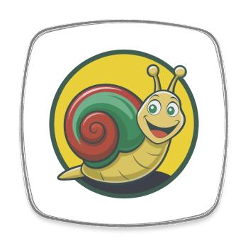 Snail Cute Kawaii Cartoon Clipart Pet Animal - Square fridge magnet - white - Front
