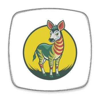 Okapi Cute Kawaii Cartoon Clipart Pet Animal - Square fridge magnet - white - Front