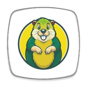 Gopher Niedliche Kawaii Cartoon Clipart Haustier Tier - Viereckiger Kühlschrankmagnet - Weiß - Vorne