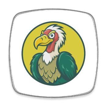 Geier Niedlich Kawaii Cartoon Clipart Haustier Tier - Viereckiger Kühlschrankmagnet - Weiß - Vorne