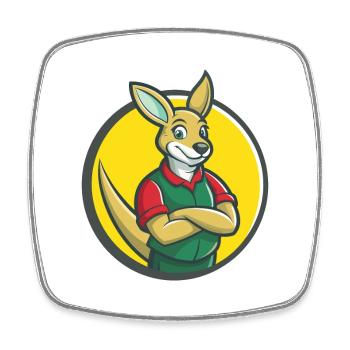 Kangaroo Cute Kawaii Cartoon Clipart Pet Animal - Square fridge magnet - white - Front