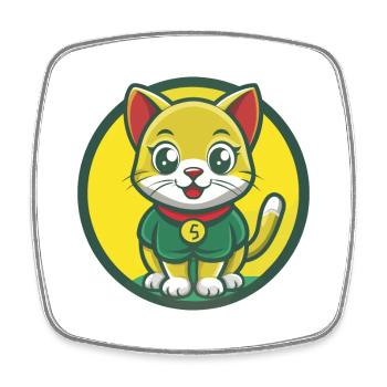 Kitten Cute Kawaii Cartoon Clipart Pet Animal - Square fridge magnet - white - Front