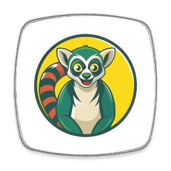 Lemur Cute Kawaii Cartoon Clipart Pet Animal - Square fridge magnet - white - Front