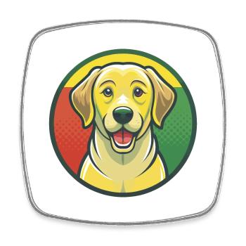 Labrador Retriever Hund Niedliches Kawaii Cartoon Tier - Viereckiger Kühlschrankmagnet - Weiß - Vorne