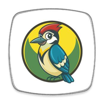 Jay Vogel Niedliche Kawaii Cartoon Clipart Haustier Tier - Viereckiger Kühlschrankmagnet - Weiß - Vorne