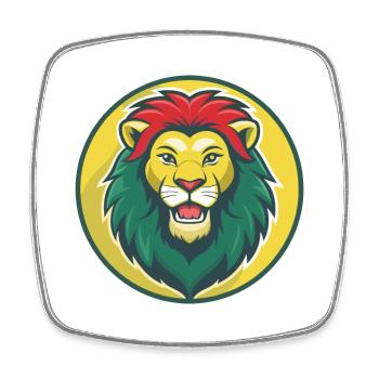 Lion Cute Kawaii Cartoon Clipart Pet Animal - Square fridge magnet - white - Front