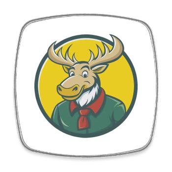 orignal mignon Kawaii dessin animé Clipart animal de compagnie - Magnet carré - blanc - Devant