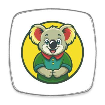 Koala Niedliche Kawaii Cartoon Clipart Haustier Tier - Viereckiger Kühlschrankmagnet - Weiß - Vorne