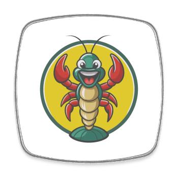 homard mignon kawaii dessin animé clipart animal de compagnie - Magnet carré - blanc - Devant