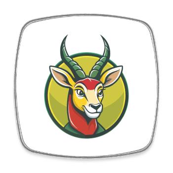 Impala Niedliche Kawaii Cartoon Clipart Haustier Tier - Viereckiger Kühlschrankmagnet - Weiß - Vorne