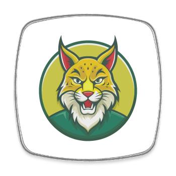 Luchs Niedliche Kawaii Cartoon Clipart Haustier Tier - Viereckiger Kühlschrankmagnet - Weiß - Vorne
