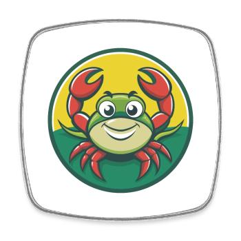Crab Cute Kawaii Cartoon Clipart Pet Animal - Square fridge magnet - white - Front