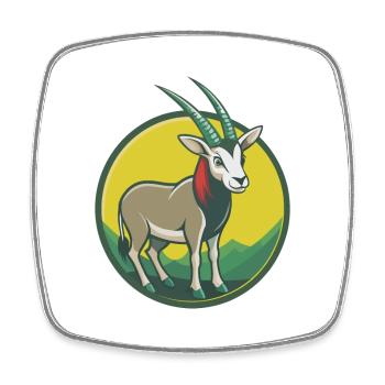 Oryx mignon Kawaii dessin animé Clipart Animal de compagnie - Magnet carré - blanc - Devant