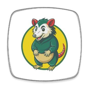 Possum Cute Kawaii Cartoon Clipart Pet Animal - Square fridge magnet - white - Front