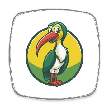 Ibis Cute Kawaii Cartoon Clipart Pet Animal - Square fridge magnet - white - Front