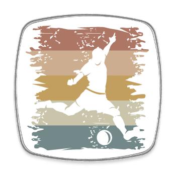 joueur de football rétro équipe de football vintage - Magnet carré - blanc - Devant