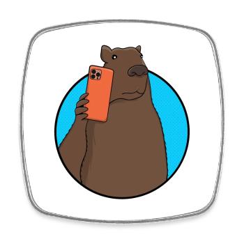 Influenceur des médias sociaux Capybara - Magnet carré - blanc - Devant