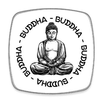 Buddha - Bouddha - Buddha love - Magnet carré - blanc - Devant