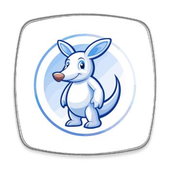 Aardvark Blue Kawaii Cartoon Character Clipart Pet - Square fridge magnet - white - Front
