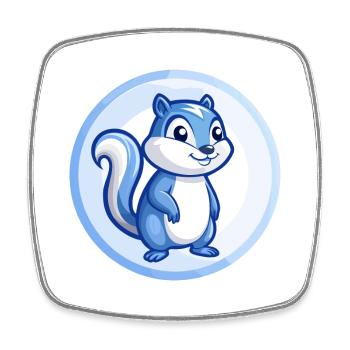 Chipmunk Blau Kawaii Cartoon Figur Clipart Haustier - Viereckiger Kühlschrankmagnet - Weiß - Vorne