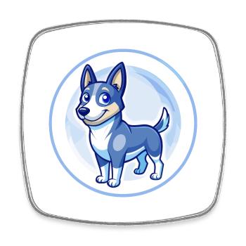 Australian Kelpie Dog Blue Cute Kawaii Cartoon Pet - Square fridge magnet - white - Front