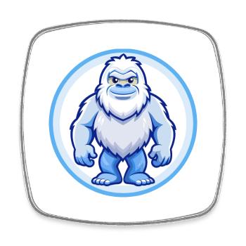 BigFoot Bleu Kawaii Dessin Animé Personnage Clipart Animal de compagnie - Magnet carré - blanc - Devant
