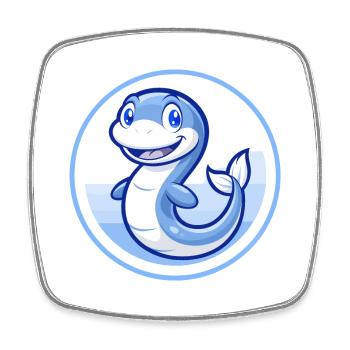 Eel Blue Cute Kawaii Cartoon Character Clipart Pet - Square fridge magnet - white - Front