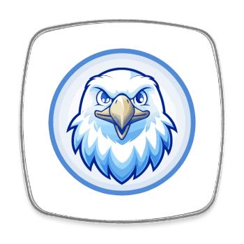 Adler Blau Kawaii Cartoon Figur Clipart Haustier - Viereckiger Kühlschrankmagnet - Weiß - Vorne