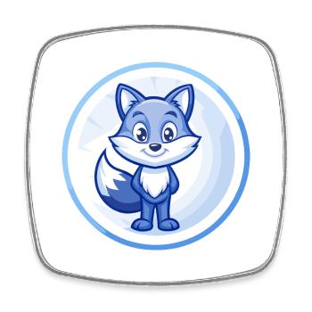 Fuchs Blau Niedliche Kawaii Cartoon Figur Clipart Haustier - Viereckiger Kühlschrankmagnet - Weiß - Vorne