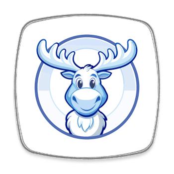 Elch Blau Kawaii Cartoon Figur Clipart Haustier - Viereckiger Kühlschrankmagnet - Weiß - Vorne