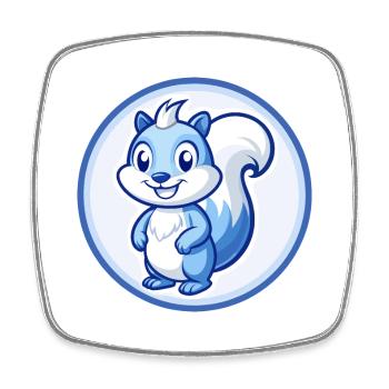 Eichhörnchen Blau Kawaii Cartoon Figur Clipart Haustier - Viereckiger Kühlschrankmagnet - Weiß - Vorne