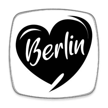 Berlin Liebe Herz Symbol Stadt Illustration Symbol - Viereckiger Kühlschrankmagnet - Weiß - Vorne