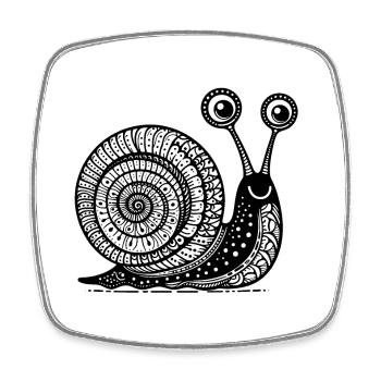 Snail's Pace: Langsame und stetige Zen-Kunst - Viereckiger Kühlschrankmagnet - Weiß - Vorne
