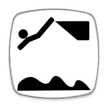 DIVING DIVING SWIMMING - Square fridge magnet - white - Front