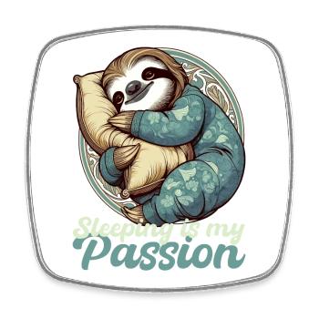 Cadeau de la passion endormie de la paresse - Magnet carré - blanc - Devant