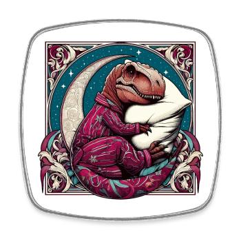 T-Rex Sleeping Hobby Cadeau - Magnet carré - blanc - Devant