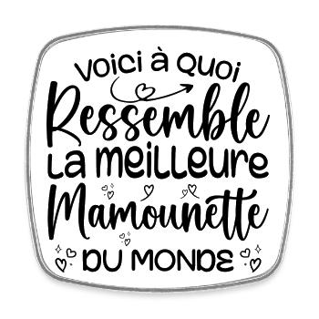 Cadeau Meilleure Mamounette - Cadeau Mamounette - Magnet carré - blanc - Devant