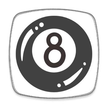 8 Acht Ball Pool Billard - Viereckiger Kühlschrankmagnet - Weiß - Vorne