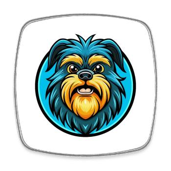 Affenpinscher Dog Colorful Kawaii Cartoon Clipart - Square fridge magnet - white - Front