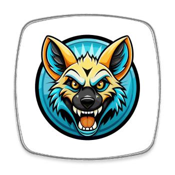 Aardwolf Bunte Kawaii Cartoon Figur Clipart - Viereckiger Kühlschrankmagnet - Weiß - Vorne