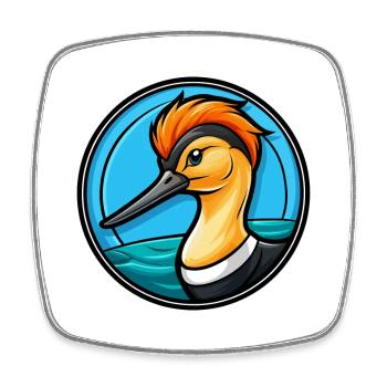 Avocet Bunte Kawaii Cartoon Figur Clipart - Viereckiger Kühlschrankmagnet - Weiß - Vorne